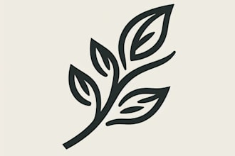 make a botanical, minimalist, feminine line logo design