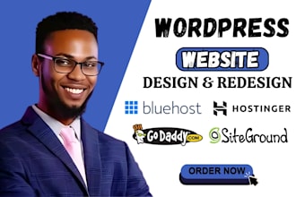 design wordpress website on hostinger, bluehost, godaddy, siteground, ionos