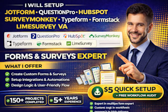 setup jotform questionpro hubspot surveymonkey typeform formstack limesurvey va