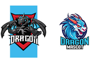 make esport dragon mascot gaming logo design