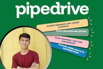 do pipedrive management, setups, files creations, distribution, lost and recycle