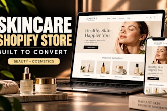 design a skincare website and shopify beauty store