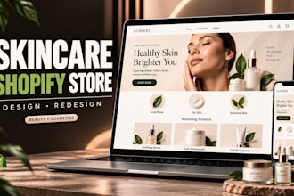 design skincare website, shopify skincare store and beauty website