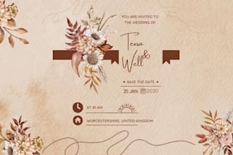 make wedding, greeting, event, party invitation card, postcard, marketing flyer