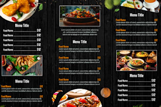 attractive menu design, food menu, restaurant menu board