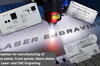 design type plates, nameplates, logo for laser engraving