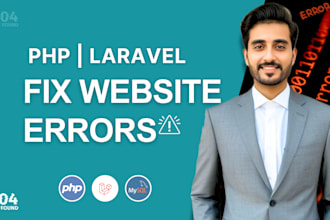 fix laravel  php errors resolve issues and provide custom solutions