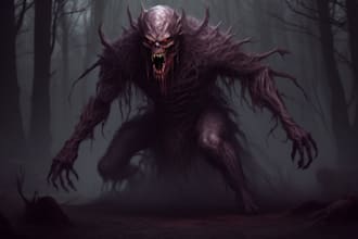 draw scary horror creature and fantasy character concept art