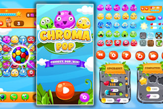create game UI UX design and 2d game UI for mobile and pc