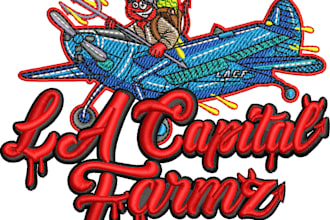 do custom embroidery logo digitizing dst pes jef in 1 hour