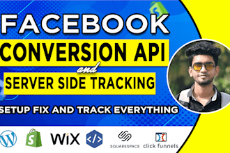 setup or fix facebook conversion api, ga4 ecommerce tracking, meta pixel shopify