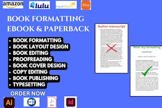 book editing formatting of fiction nonfiction memoir proofread book formatting