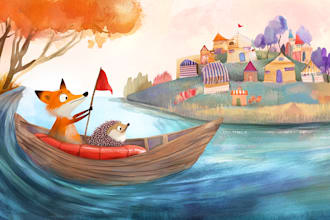 illustrate children story book illustration watercolor