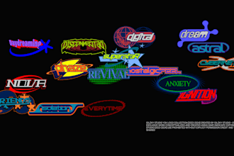 create your bold y2k logo fresh unique and custom