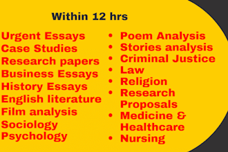 do urgent essays, case studies, reports in apa mla chicago harvard within 12hrs