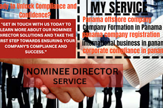 write your company policies or legal contract, provide nominee director service
