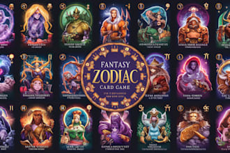 make tcg oracle card game template zodiac tarot cards poker fantasy board game