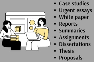do research, urgent essay, leadership case study, reports and summaries