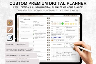 etsy digital planner, hyperlinked planner, etsy digital product, digital journal