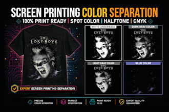 create print ready spot color separation for screen printing