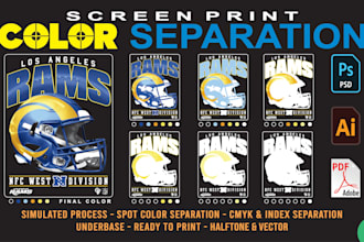 create print ready spot color separation for screen printing