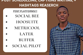 create and schedule post via social bee, hoosuite, coschedule