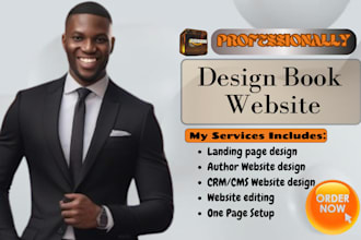 design ebook landing page, one page setup, author website, website marketing