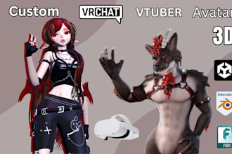 create 3d custom vrchat avatar furry avatar vtuber avatar vrc anime model unity