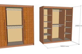 create 3d and 2d furniture wardrobes