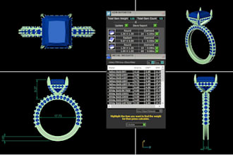 do custom jewelry and cad design for 3d model and rendering