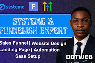 design systeme io sales funnel, funnelish landing page, systeme io landing page