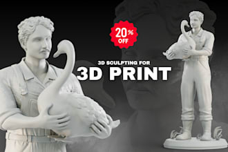 sculpt 3d model, action figure, toys for 3d printing and rendering