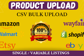 list products on etsy, amazon, ebay, shopify, wayfair and walmart