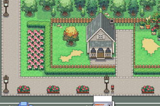 create a professional eyecatching pixel art game backgrounds and animations