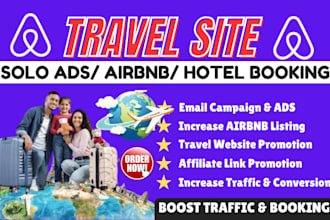 organic solo ads campaign travel site promotion boost airbnb hotel traffics