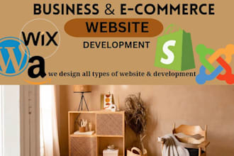 build modern and responsive wordpress, shopify, joomla, wix website design