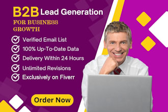 target linkedin b2b lead generation database, email finding web research contact