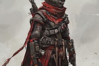 do a sci fi character illustration or sci fi character art