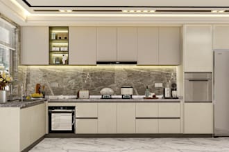 do interior 3d model kitchen, dining room realistic render