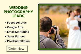 generate wedding photography leads wedding videography leads photography website