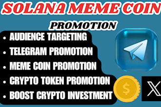 pump solana meme coin mc do crypto telegram promotion, twitter marketing