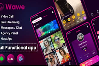 develop a live streaming app, social media app, video chat app, tiktok clone app