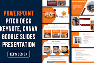 do powerpoint slides redesign, pitch deck, google slides or canva presentation