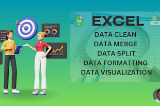 clean, merge, split excel data and visualization power bi