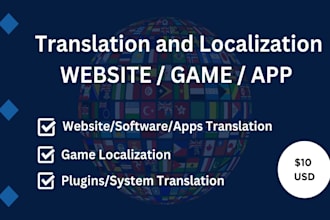 translate and localize websites, games, apps perfectly