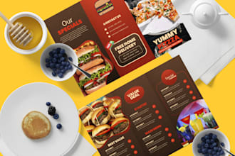do an amazing food menu, board menu and restaurants menu