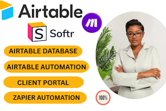 set up integromat, zapier automation,integration, and made com airtable softr