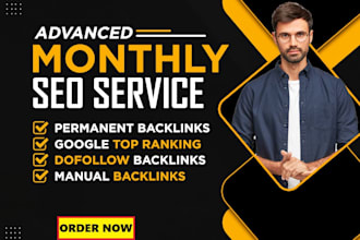 do complete monthly SEO service for any website ranking