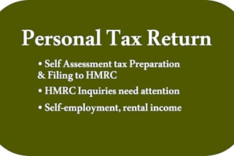 uk accountant personal tax returns, self assessment, hmrc