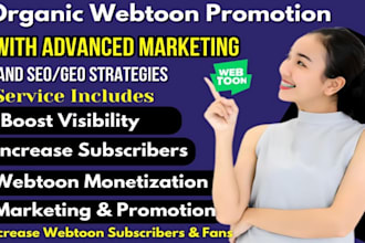 do 5 million audience size webtoon, comic book, wattpad, novel, manga promotion